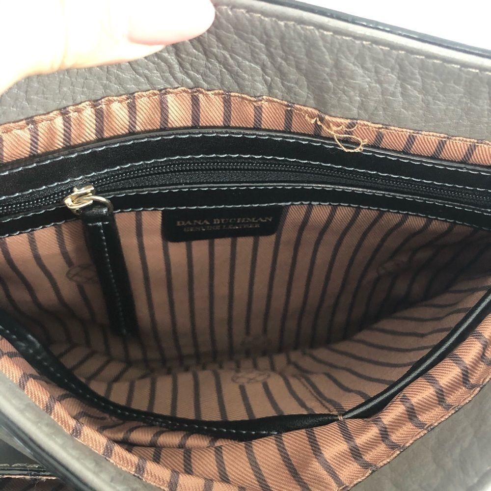 DANA BUCHMAN | Genuine Leather Crossbody Bag Gray - Picture 5 of 9